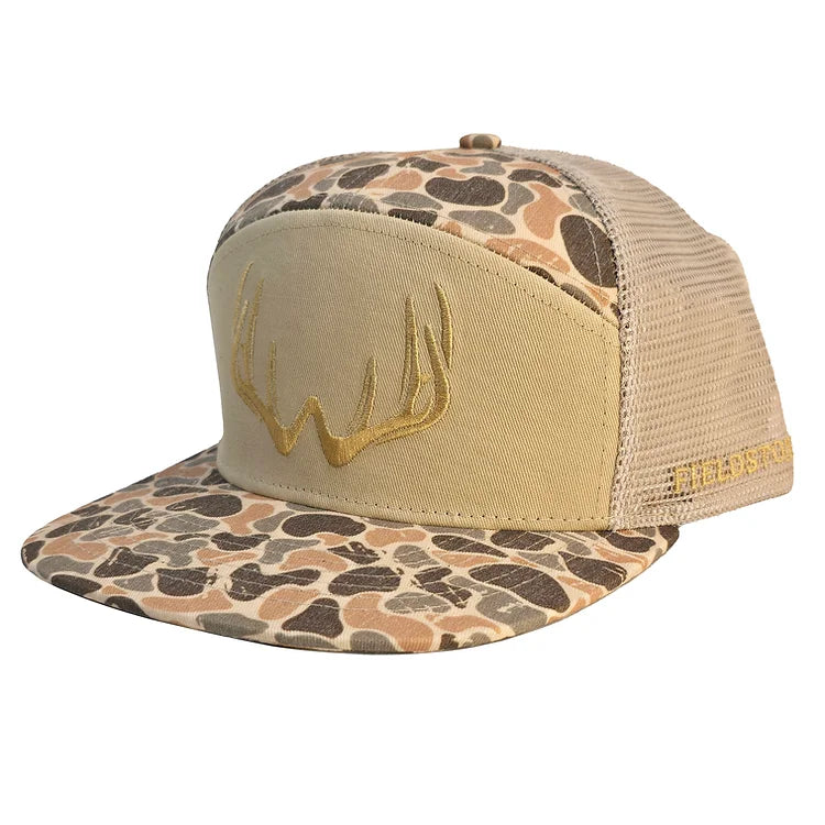 7 Panel Brown Backwoods Rack 3D Puff Logo Hat (RH-203)