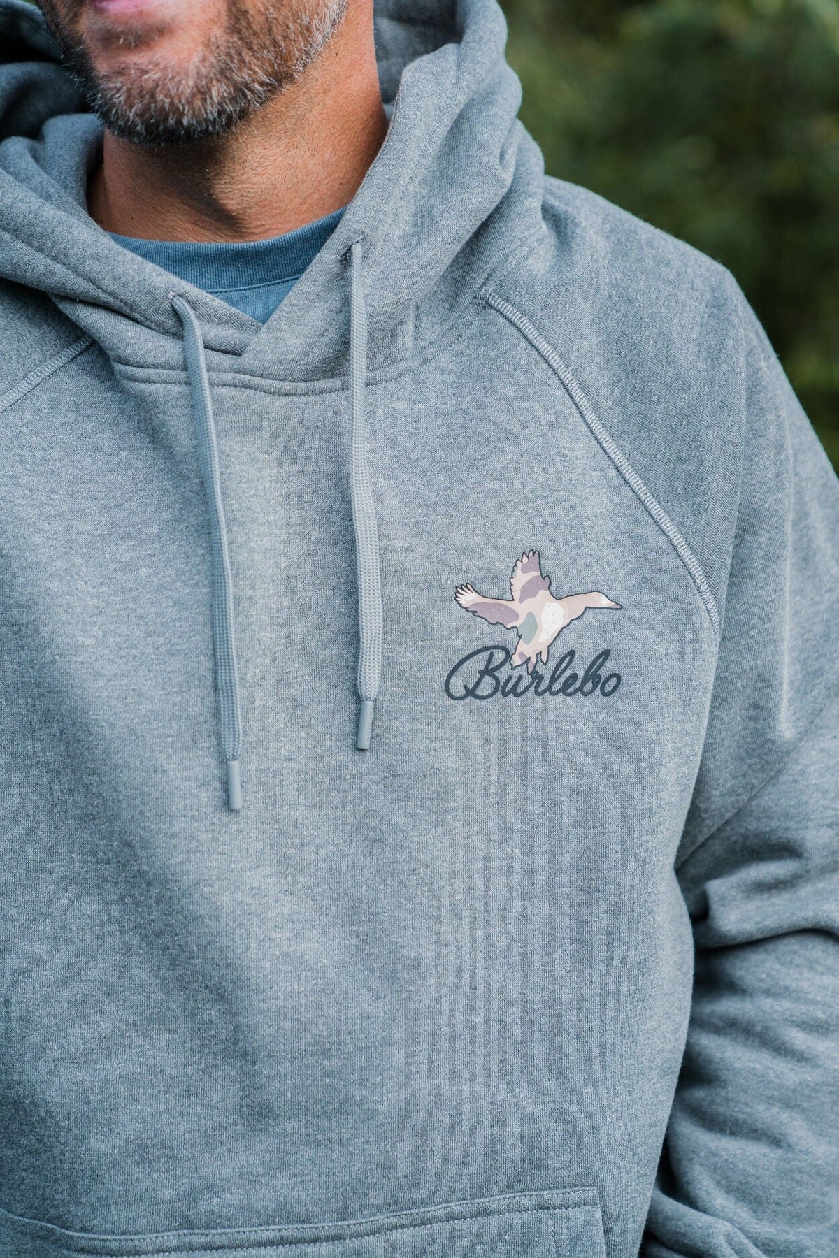 Fleece Hoodie - Ducks Flying In - Dark Heather Grey FH-DFI-DHG