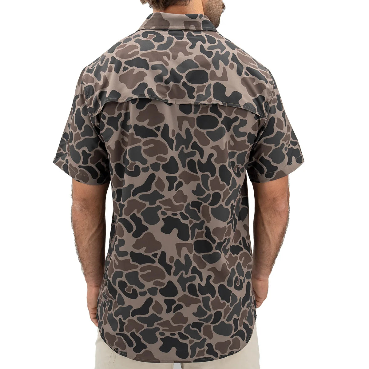 Hurricane Marsh Performance Button Up Short Sleeve - River Camo