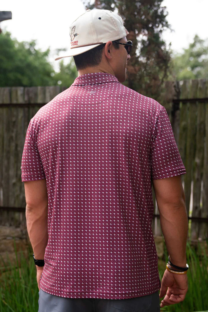 BURLEBO Performance Polo - Texas Maroon