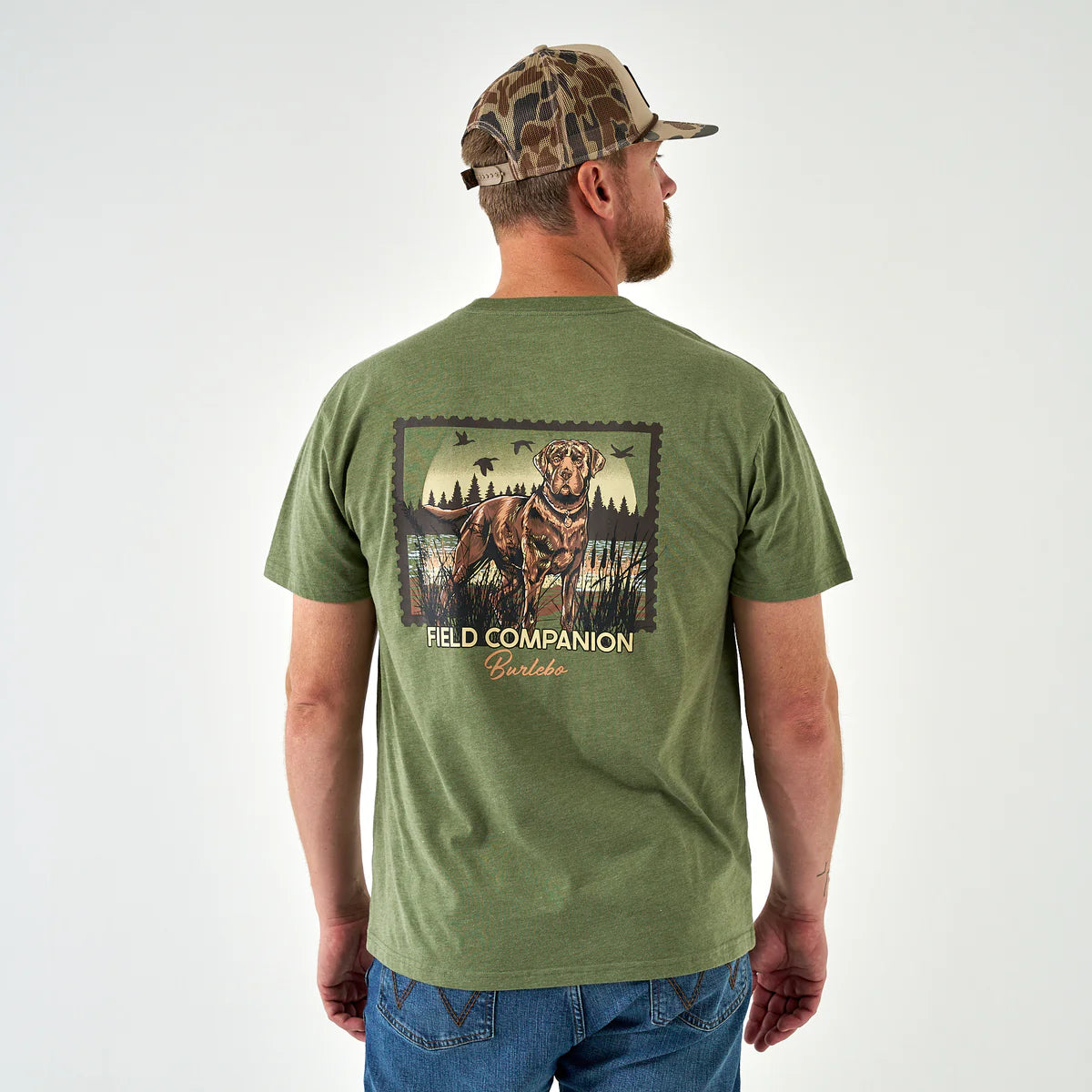 Short Sleeve Tee - Duck Dog Stamp - Heather Olive SST-DDST-HO