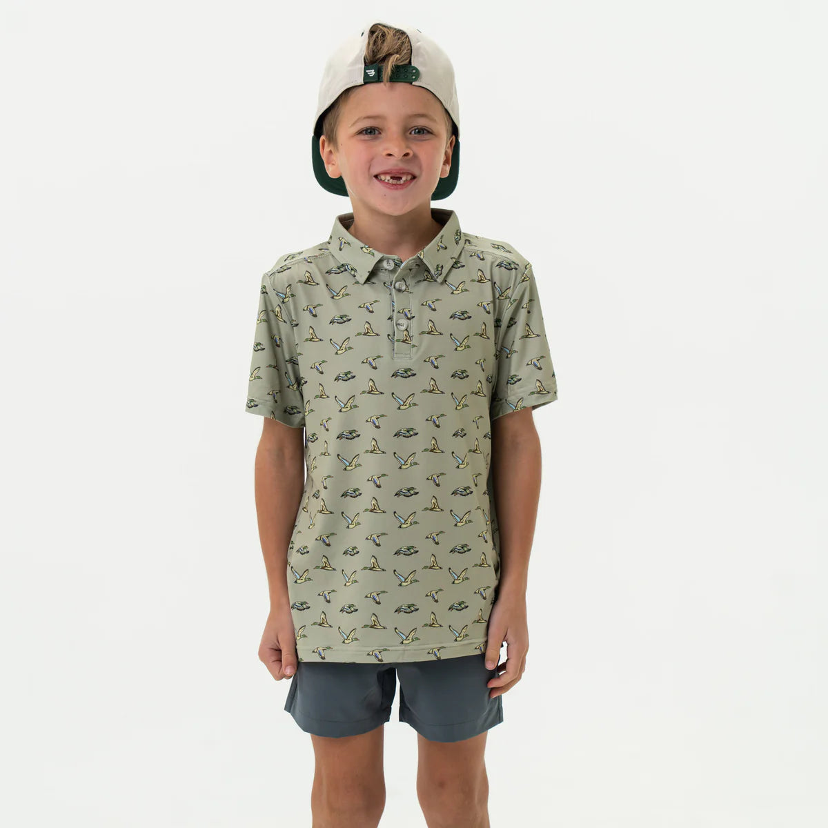 Youth Polo - Flying Ducks Green Y-PP-FD-GRN
