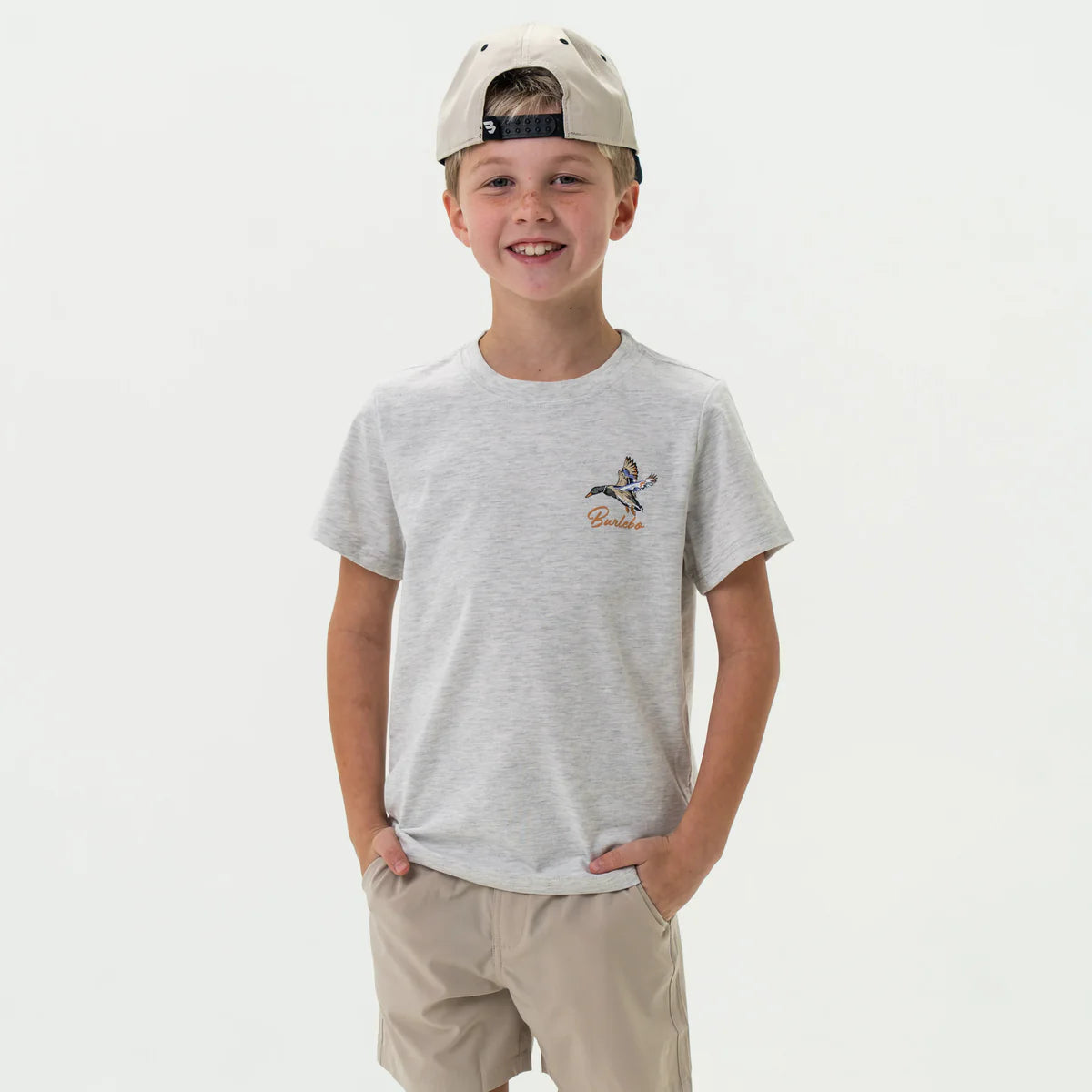 Youth Tee - Pintail Triangle Duck - Heather Ash Grey Y-PTRI-SS-AG