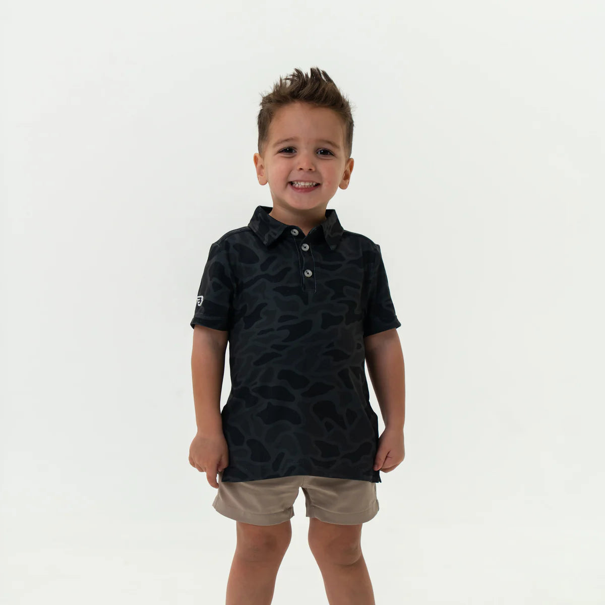 Youth Polo - Black Camo Y-PP-BLKC