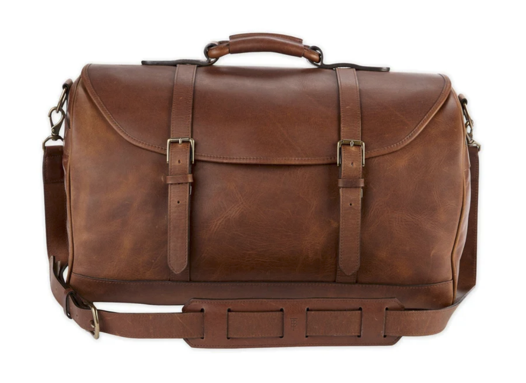 Leather Weekender Duffel Bag Tom Beckbe oak