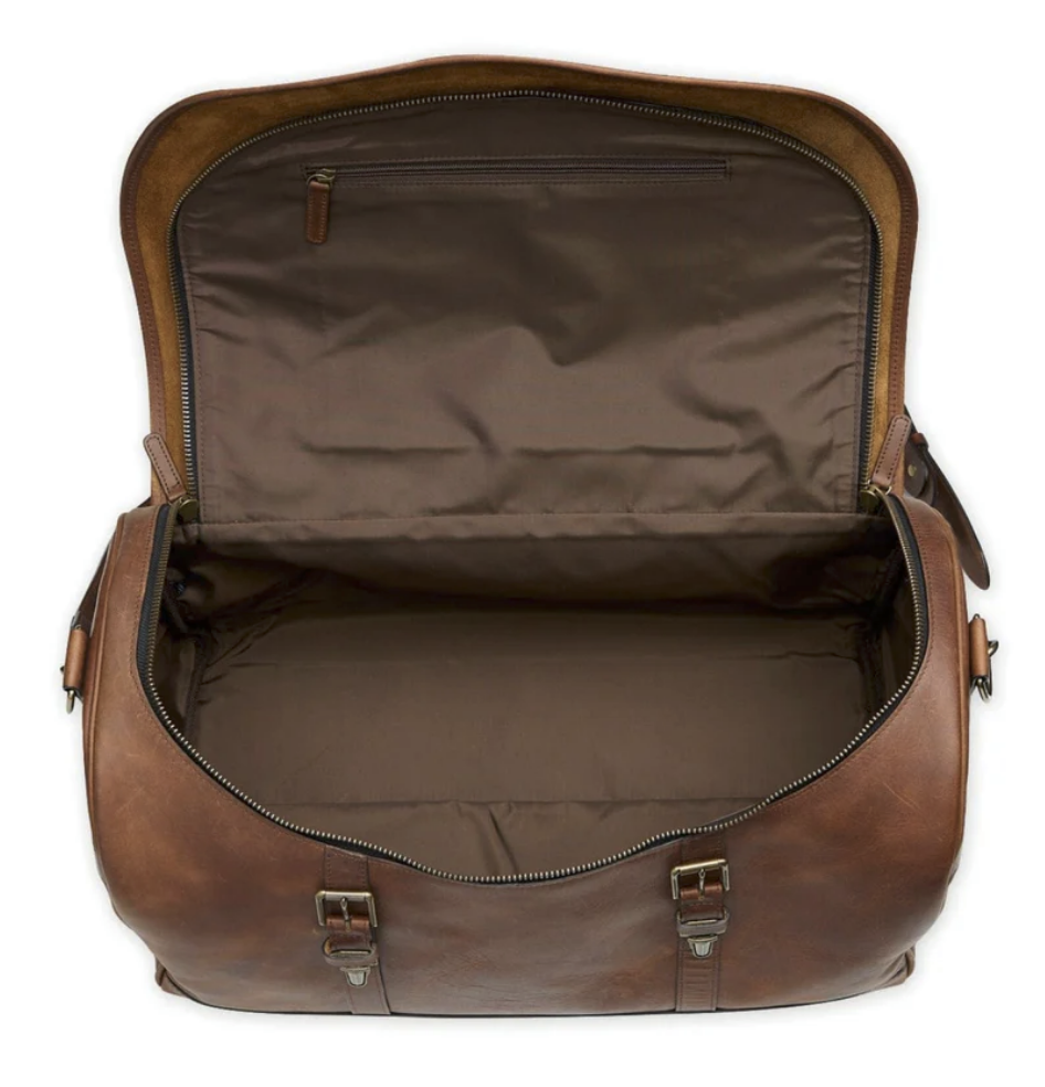 Leather Weekender Duffel Bag Tom Beckbe oak