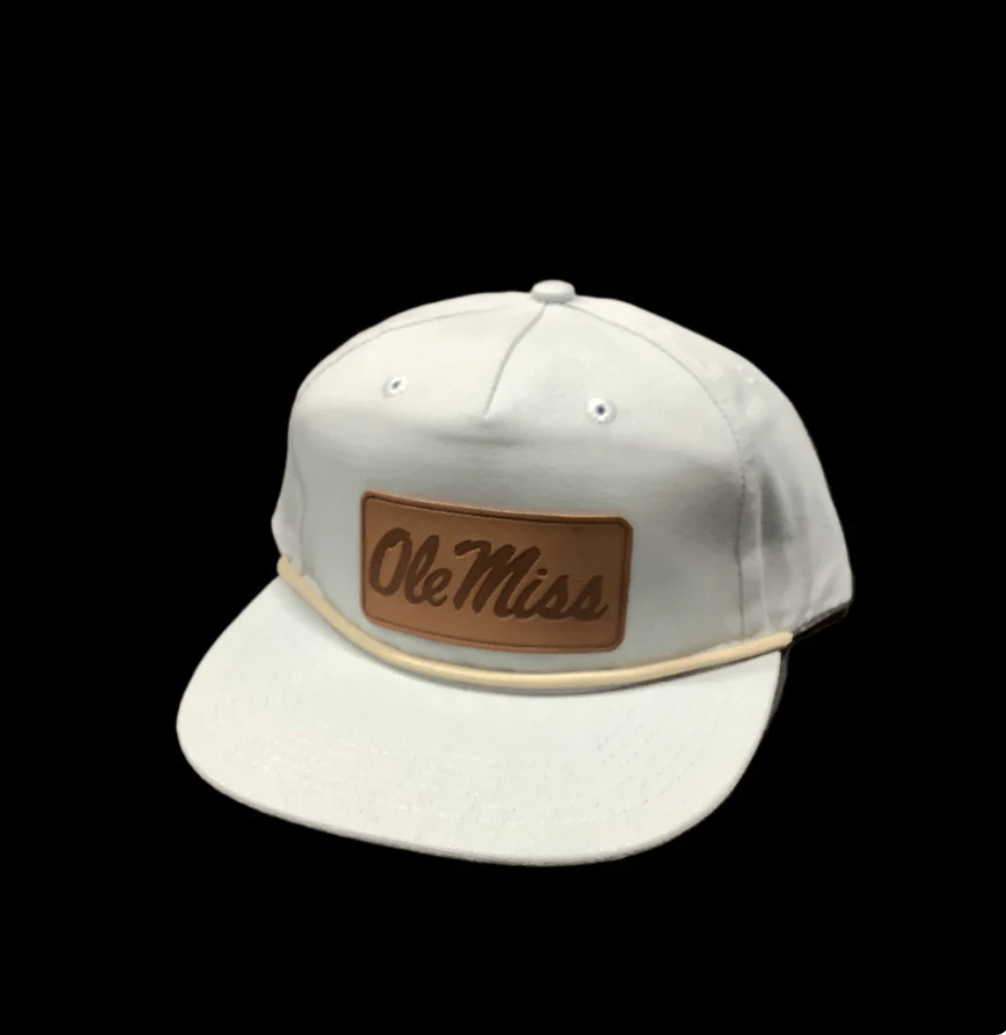 OM Script Leather Patch tarpon rope