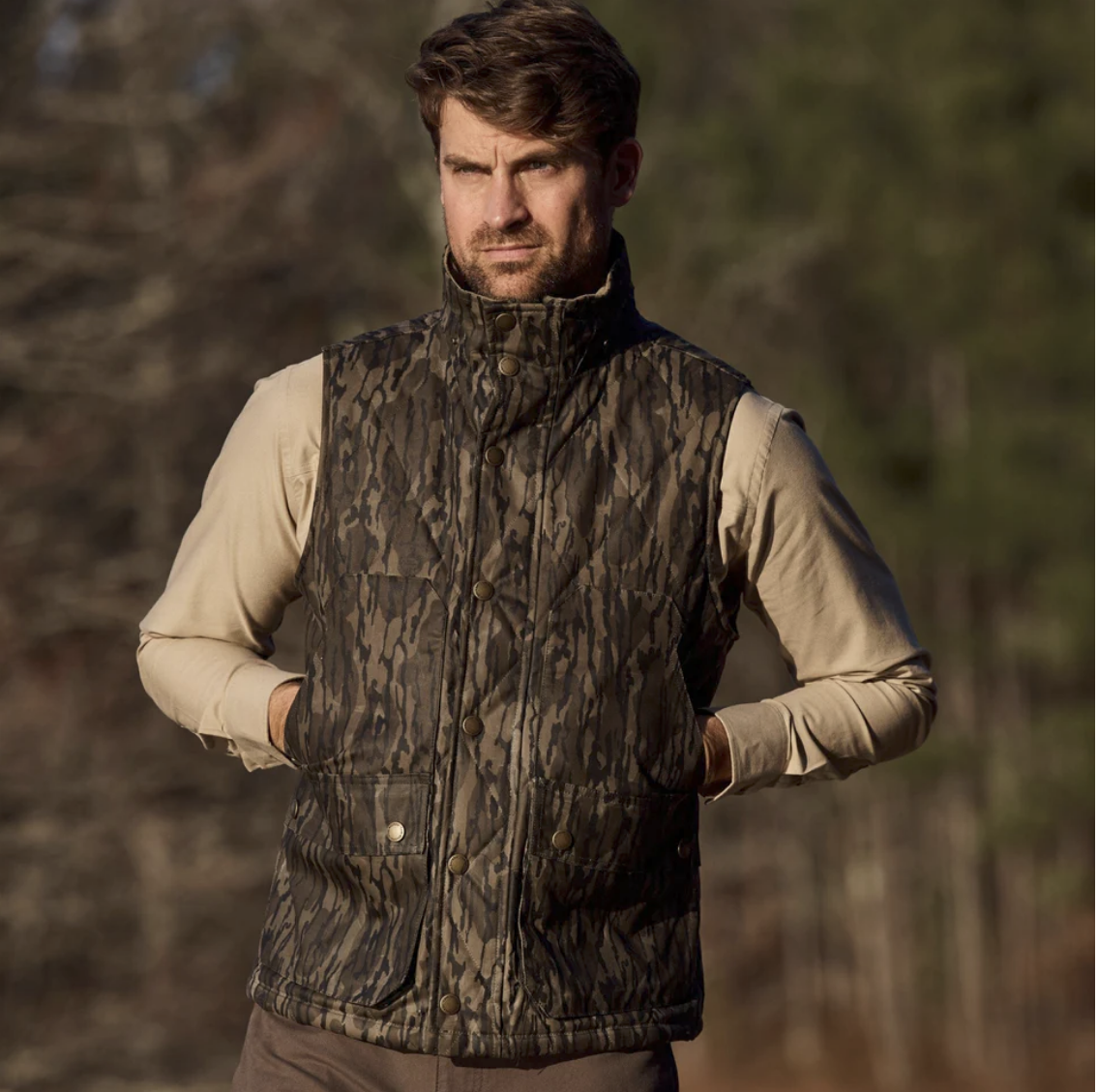 Fowler Vest in Mossy Oak Original Bottomland Tom Beckbe mo020mbs