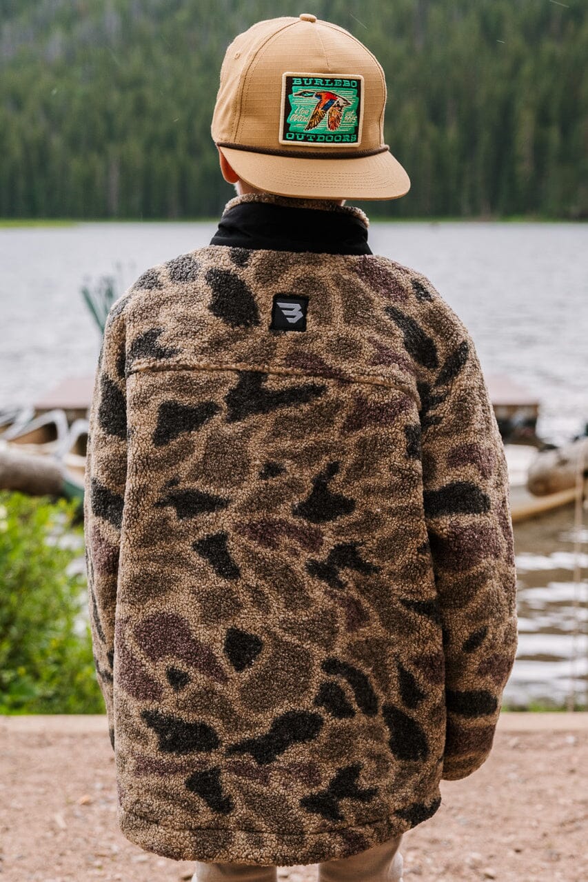 Youth Sherpa Jacket 1/4 Zip - Rocky Mountain Camo