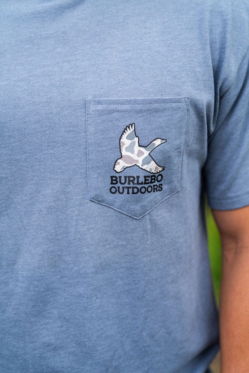 Camo Hunting Dog - SS - Heather Blue Jean SS-HBJ