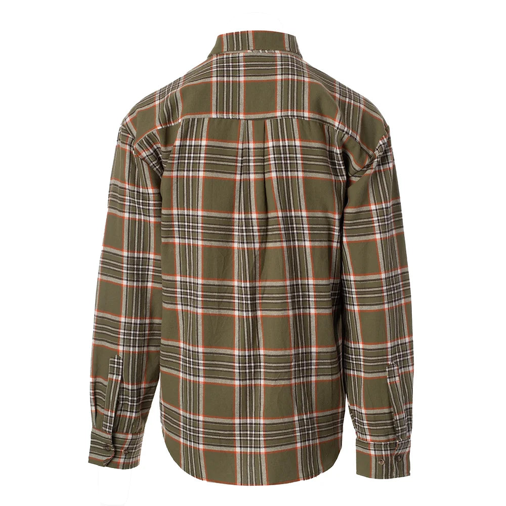 Youth Cattleman Flannel Button Down Green