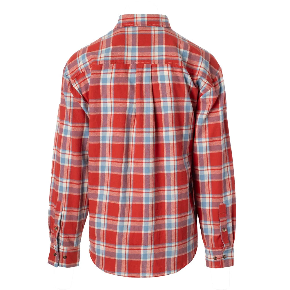 Youth Cattleman Flannel Button Down Red