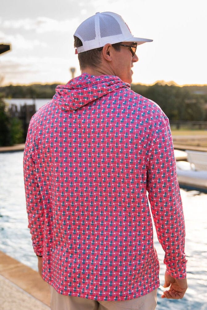 Burlebo Performance Hoodie- American Flag Print PH-AFP