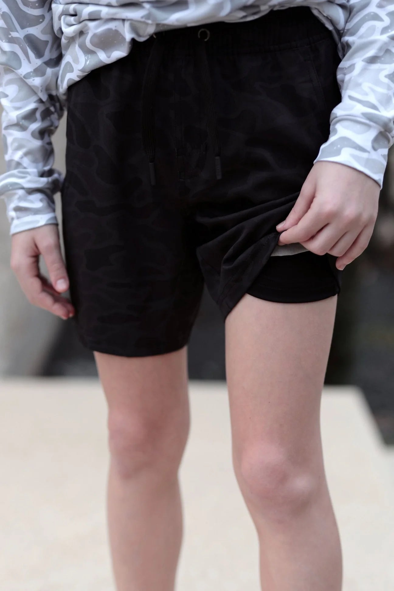 Youth Athletic Shorts- Black Camo Y AS BLKC