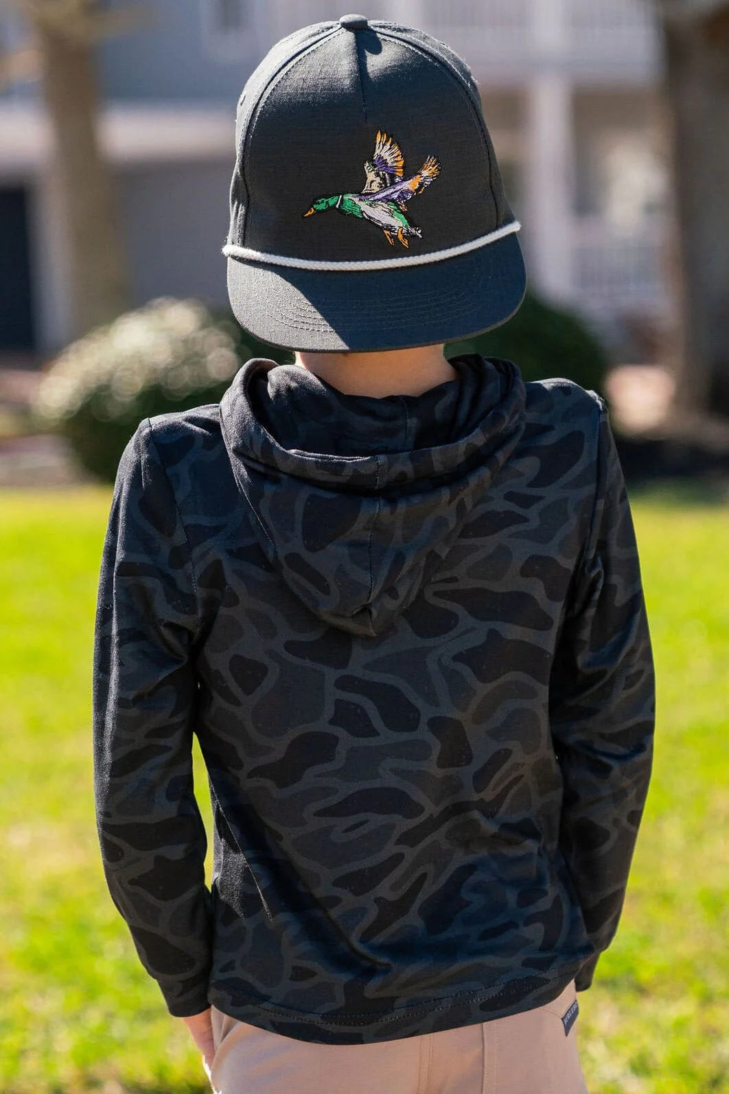 Youth Burlebo Performance Hoodie- Black Camo Y-PH-BLKC