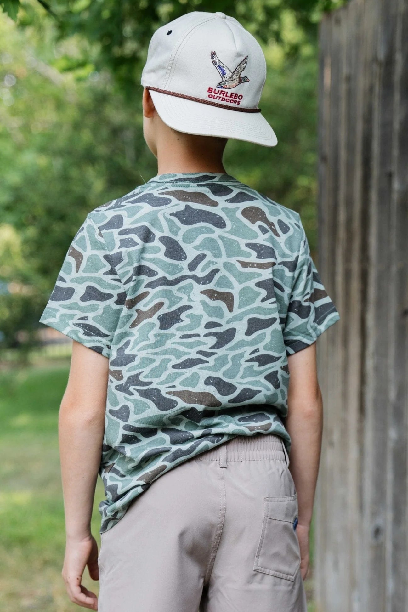 Youth Burlebo Tee- Original Mallard Camo Pocket