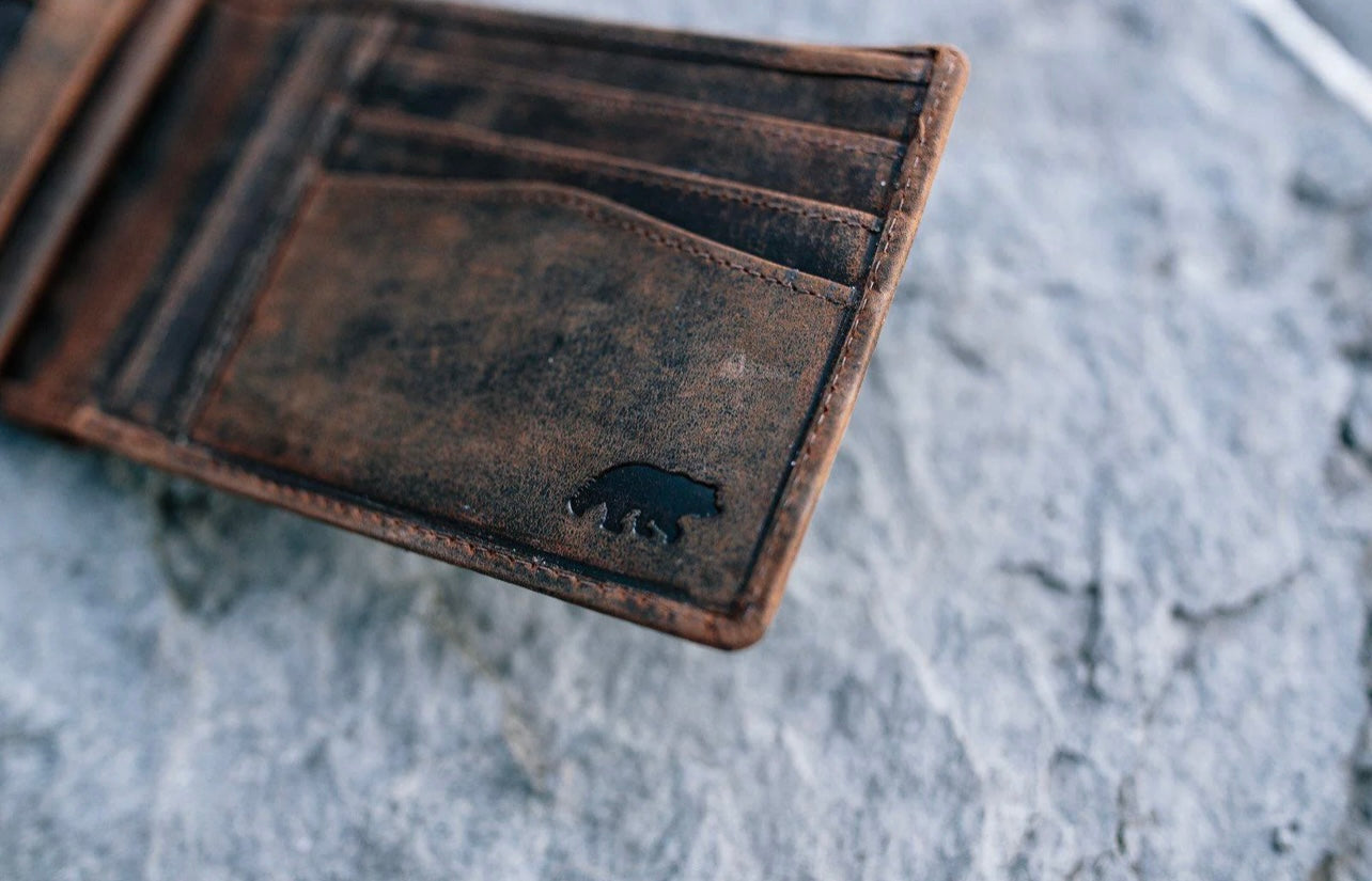 Large RFID Bifold Wallet - Mid Brown