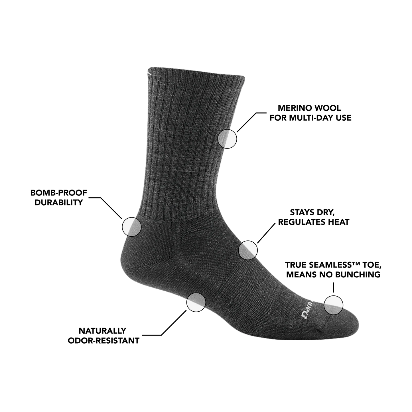 Men's The Standard Crew Lightweight Lifestyle Sock black 1657