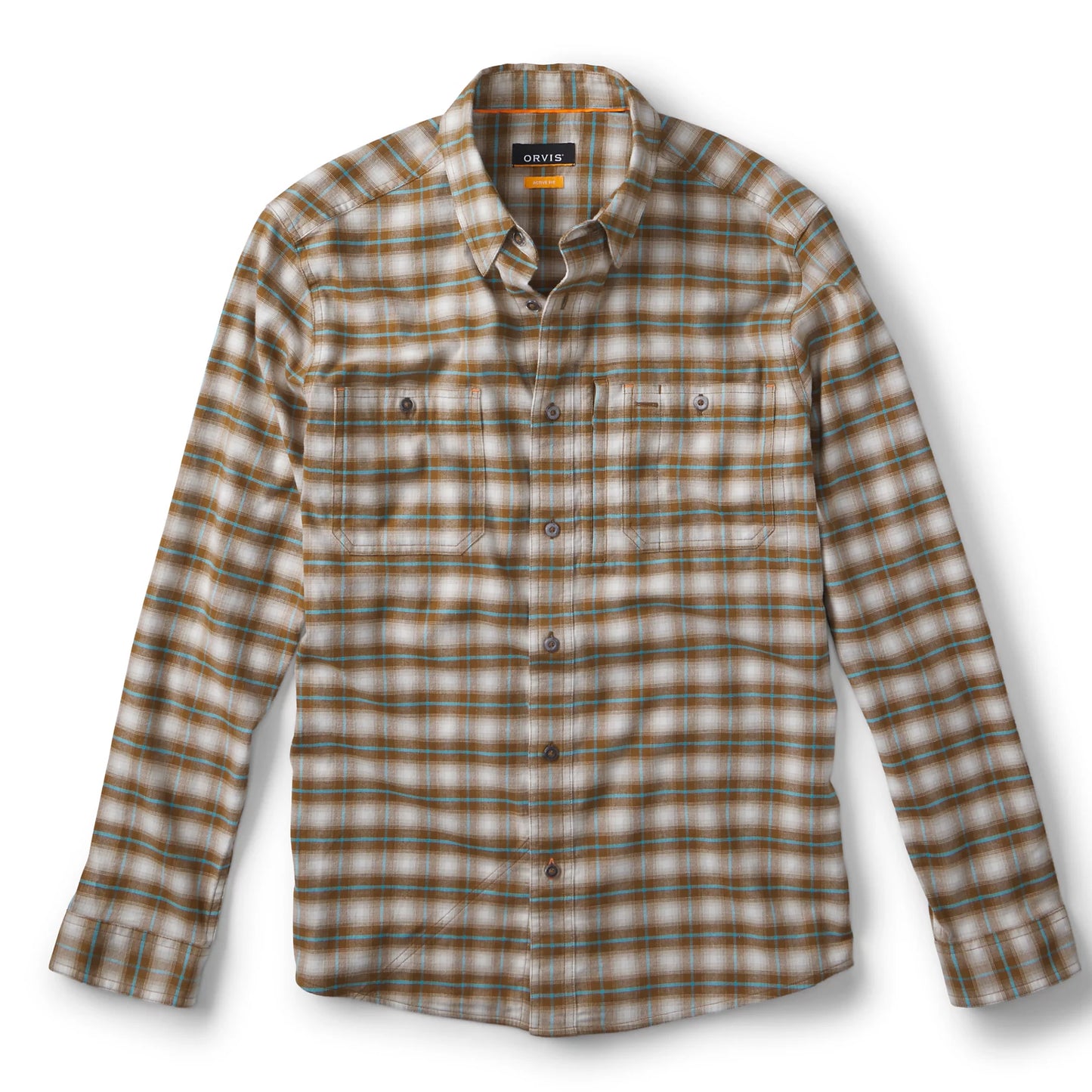 Flat Creek Tech Flannel Shirt HAZELNUT/AQUA HZ/AQ