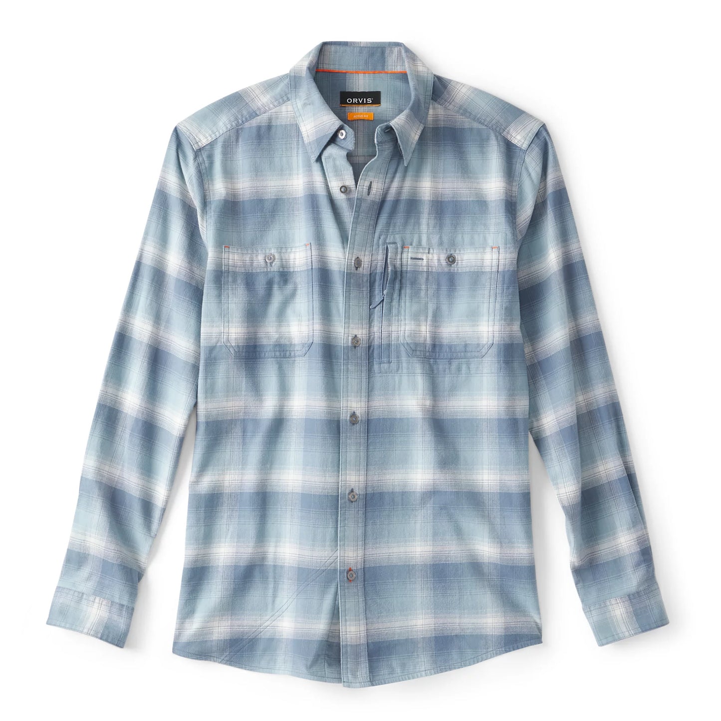Flat Creek Tech Flannel Shirt HAZE/BLUE PLAID 2SSE 7354