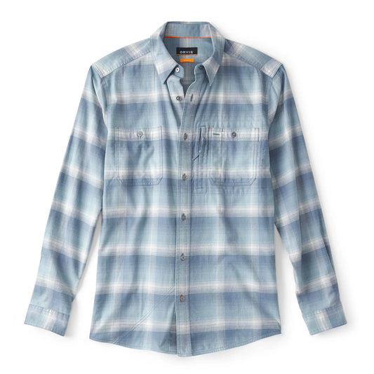 Flat Creek Tech Flannel Shirt HAZE/BLUE PLAID 2SSE 7354