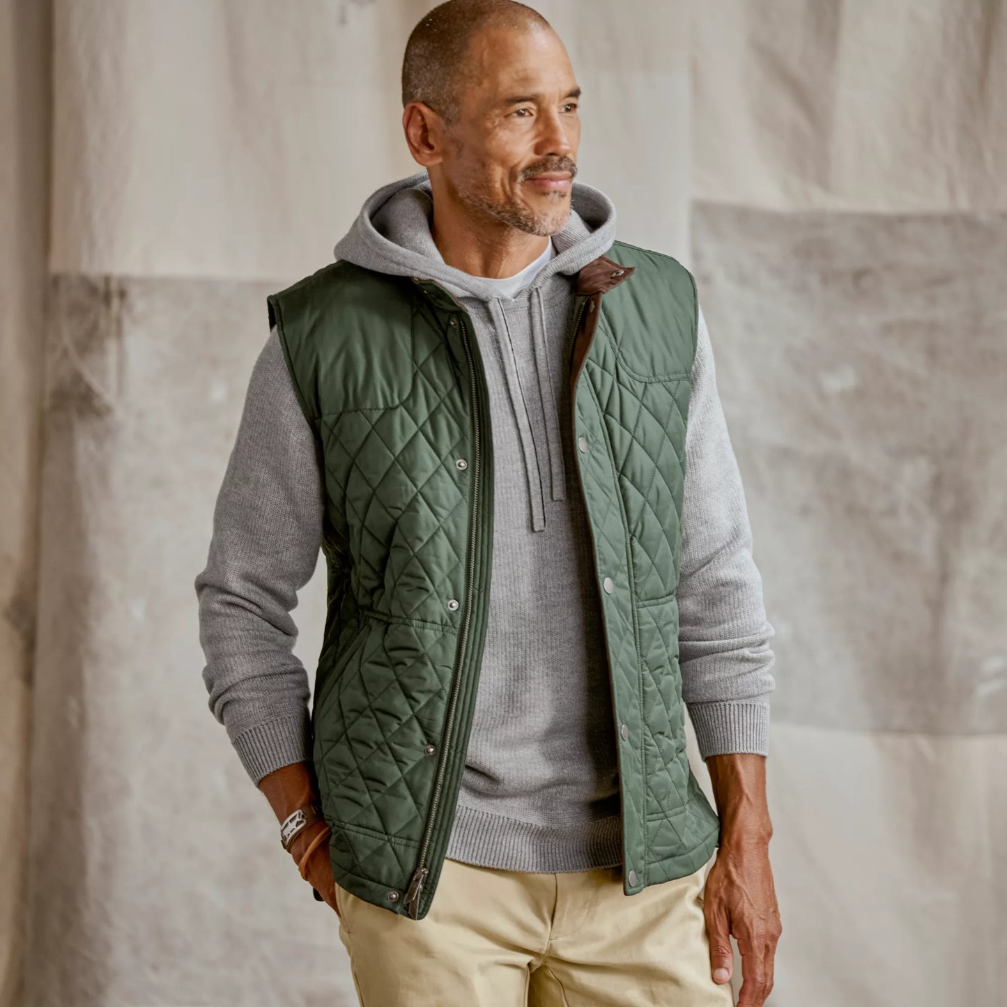 RT7 Quilted Vest dark pine