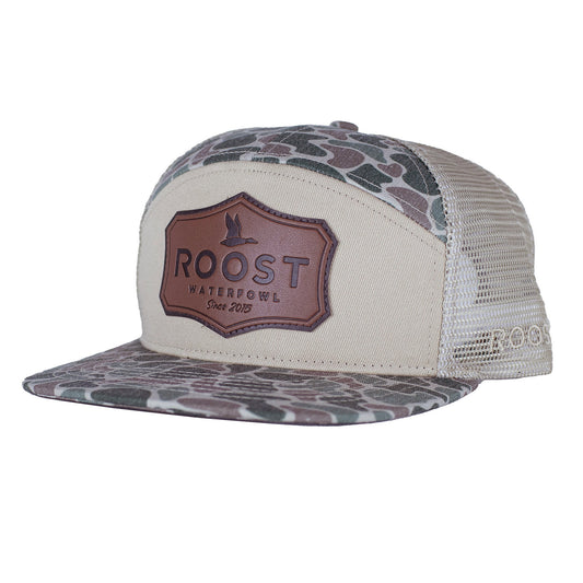Roost Camo 7 Panel Shield Leather Patch Hat (RH-R-134) 020