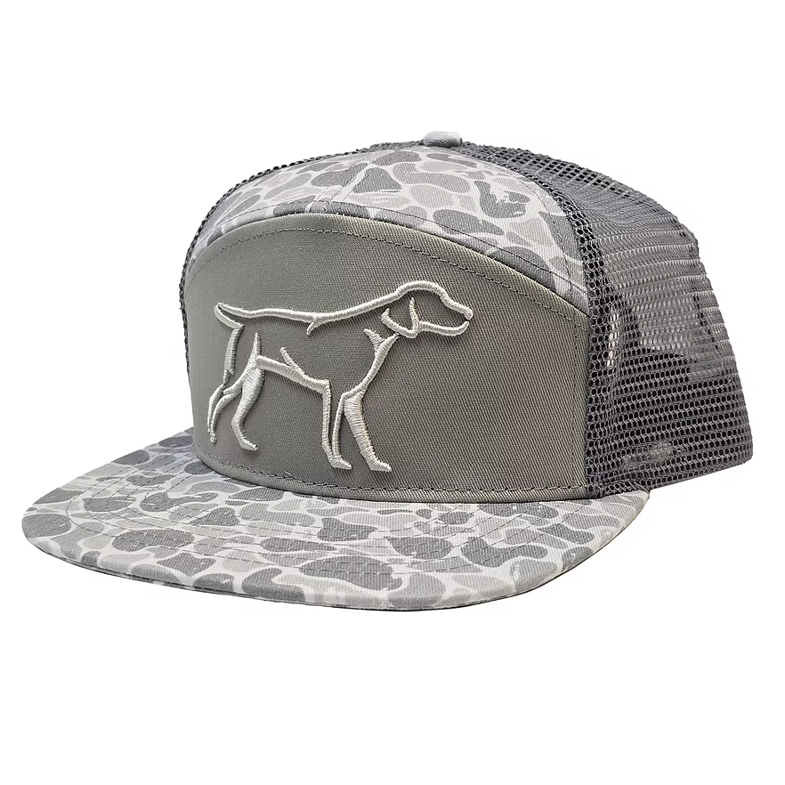 Grey Backwoods Camo 7 Panel 3D Puff (RH-191)