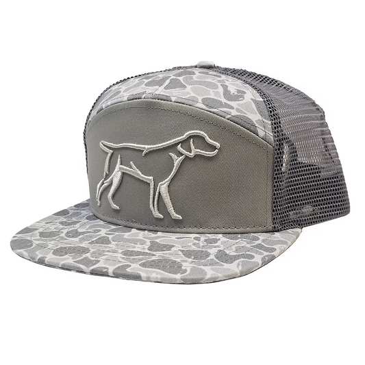 Grey Backwoods Camo 7 Panel 3D Puff (RH-191)