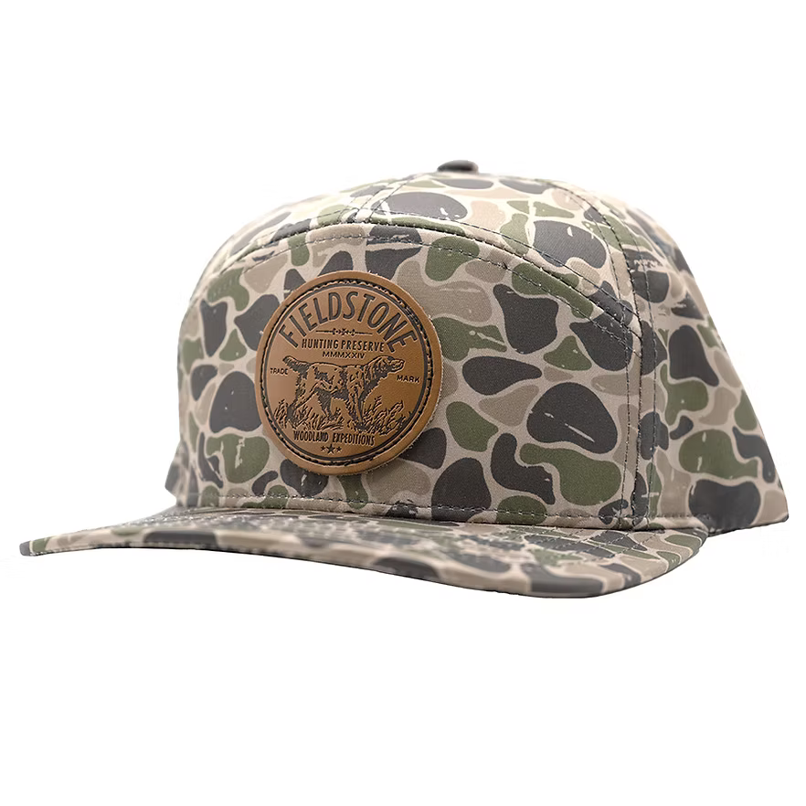 7 Panel Full Backwoods Camo Preserve Patch Hat (RH-277)