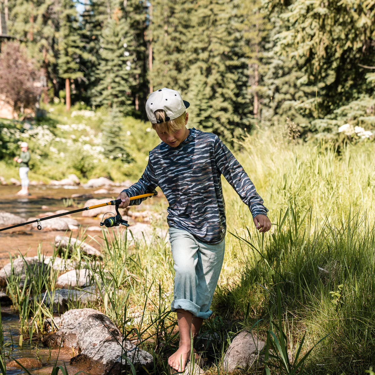 Youth - Performance Hoodie - Tiger Stripe Camo - Wetland Y-PH-TSC-WET