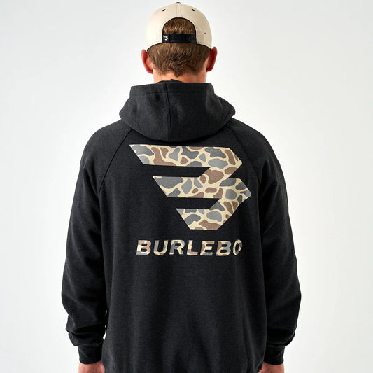 Fleece Hoodie - Camo Signature Logo - Heather Black FH-CSL-HB