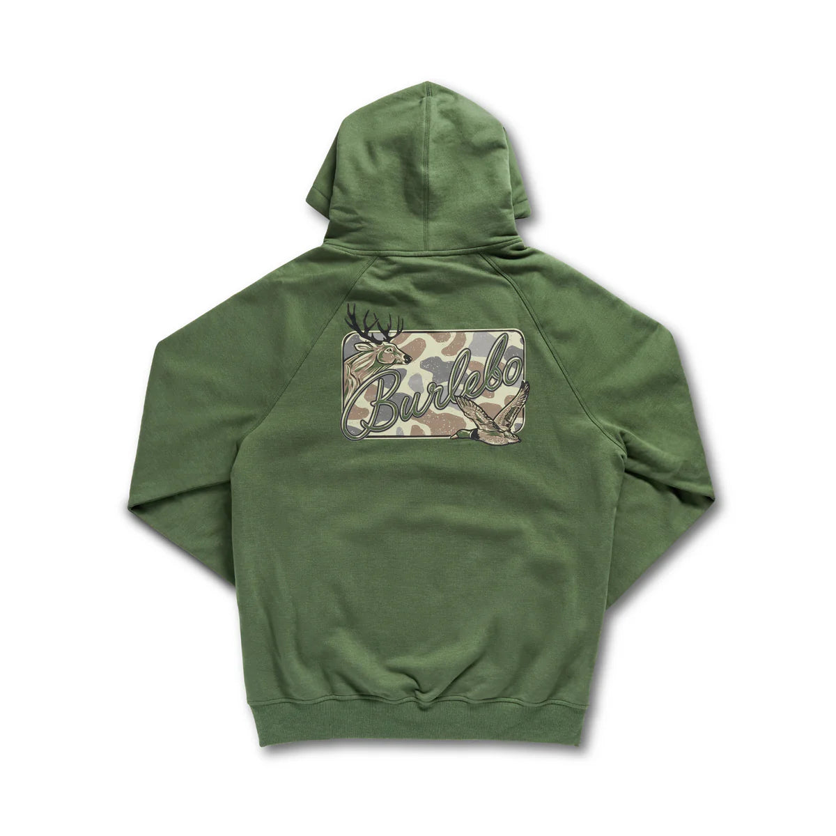 Fleece Hoodie - Deer Camo Patch Logo - Olive FH-DCPL-OLV