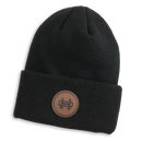 LEATHER PATCH BEANIE: BLACK HEY7901