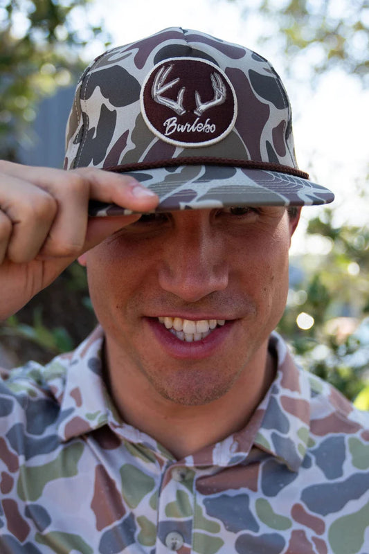 BURLEBO Camo Antler Patch Hat