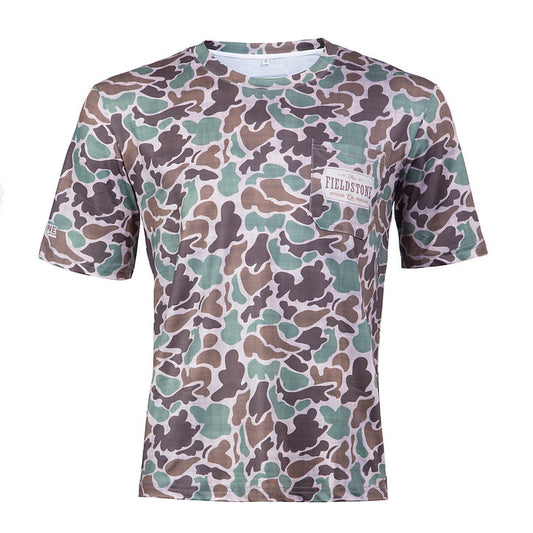 Fieldstone Youth Dry-fit Pocketed Short Sleeve Camo