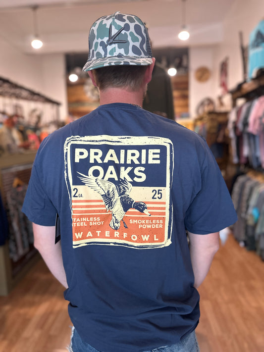 Prairie Oaks Waterfowl | Shotshell Box Tee - Navy