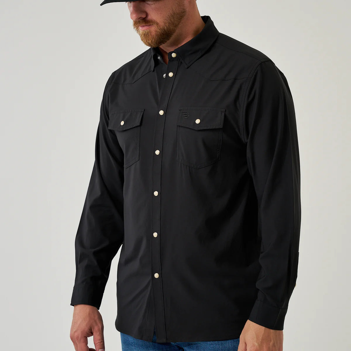 Long Sleeve Performance Western Shirt - Black LSPWS-BLK