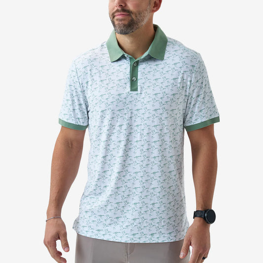 Ringer Performance Polo - Duck Season - White PBC DKJN