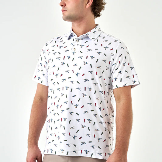 Performance Polo - Ducks And Shells - White PP-DKSH-W