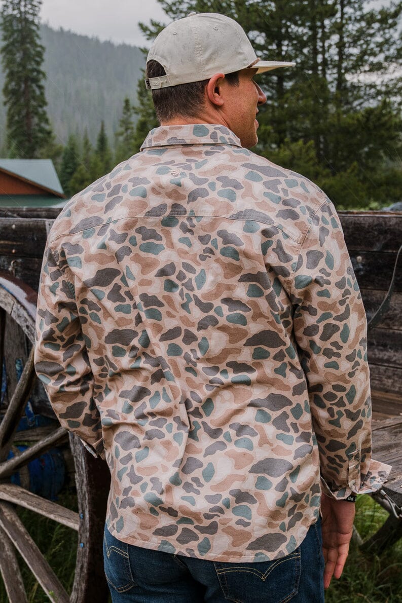 Cotton Twill Button Up - LS - Pintail Camo