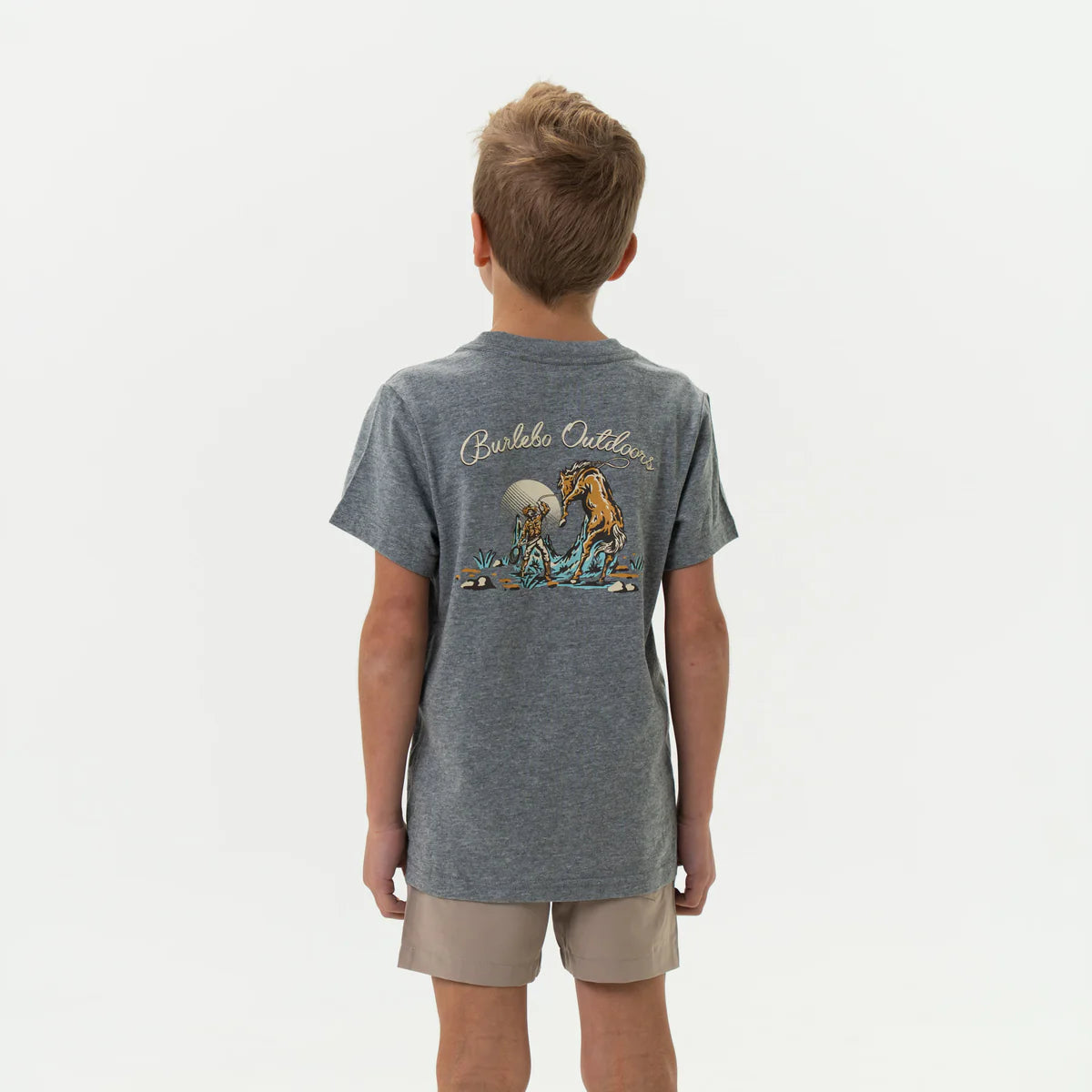 Youth Tee - Cowboy Up - Dark Heather Grey Y-CU-SS-DHG