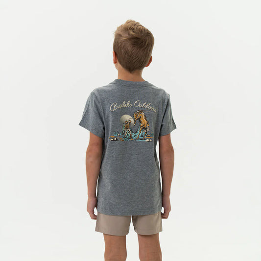 Youth Tee - Cowboy Up - Dark Heather Grey Y-CU-SS-DHG