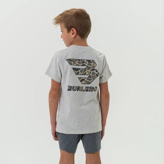 Youth Tee - Flying B Logo - Heather Ash Grey Y-FBCDC-SS-AG