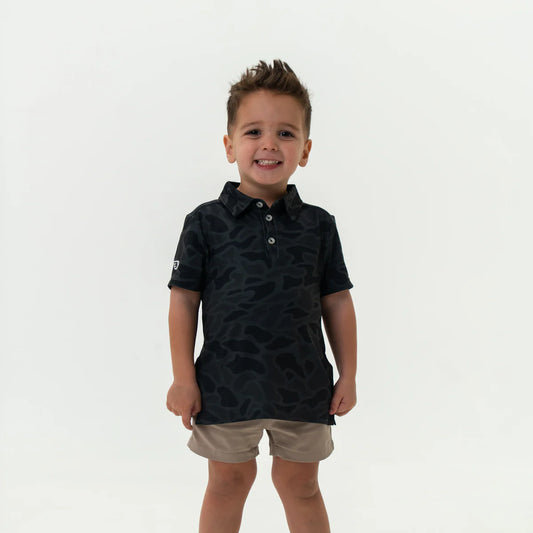 Youth Polo - Black Camo Y-PP-BLKC