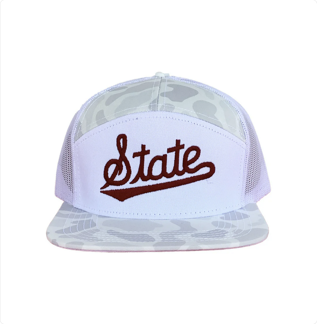 MSU STATE SCRIPT 7- PANEL sneaux whtie camo sb