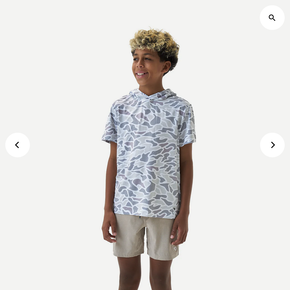 Youth Short Sleeve Performance Hoodie - White Camo Y-SSPH-WC