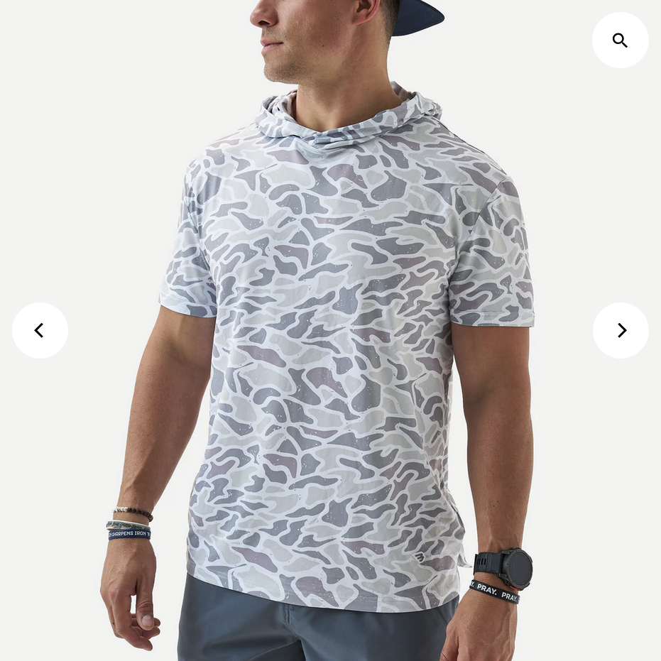 Short Sleeve Performance Hoodie - White Camo SSPH-WC