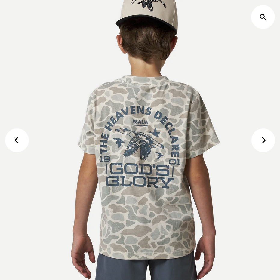 Y-VWT-GODG-CDC Youth Vintage Washed Tee - God's Glory - Classic Deer Camo