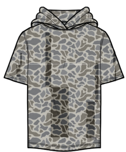 Y-SSPH-CDC YOUTH SHORT SLEEVE PERFORMANCE HOODIE - CLASSIC DEER CAMO